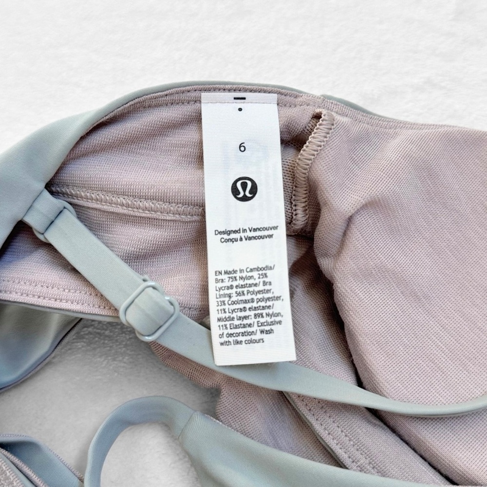 NWT Lululemon V-Neck Crossover Underband Bra – Jade Green – Size 6 - Picture 5 of 8